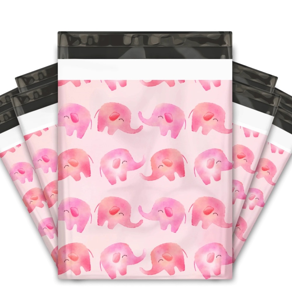 🐘20 Pink Elephants Poly Mailers 10 x 13 inch